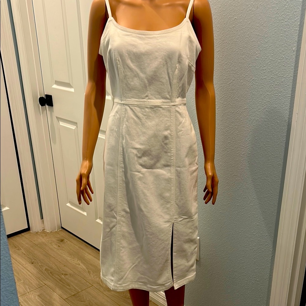 Steve Madden White Midi Dress with Spaghetti Straps